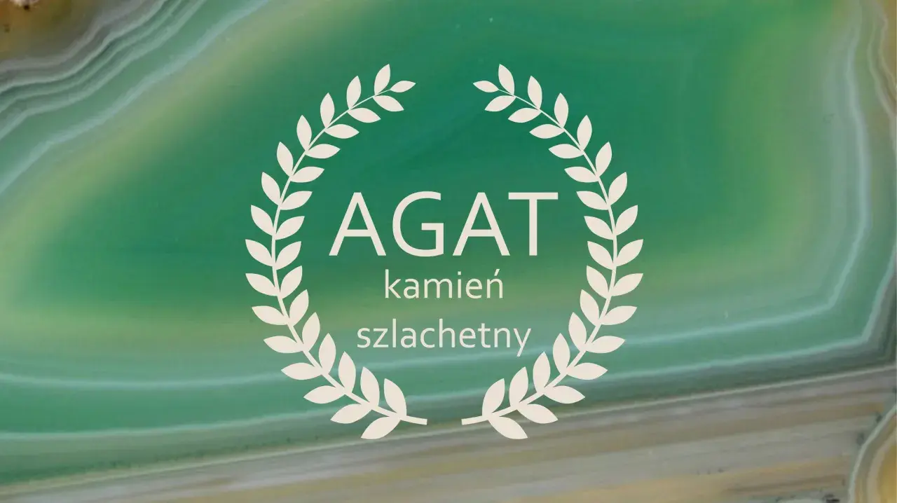 Agat zielony, kamień szlachetny, otoczony wieńcem laurowym. Jego właściwości są cenione od wieków.