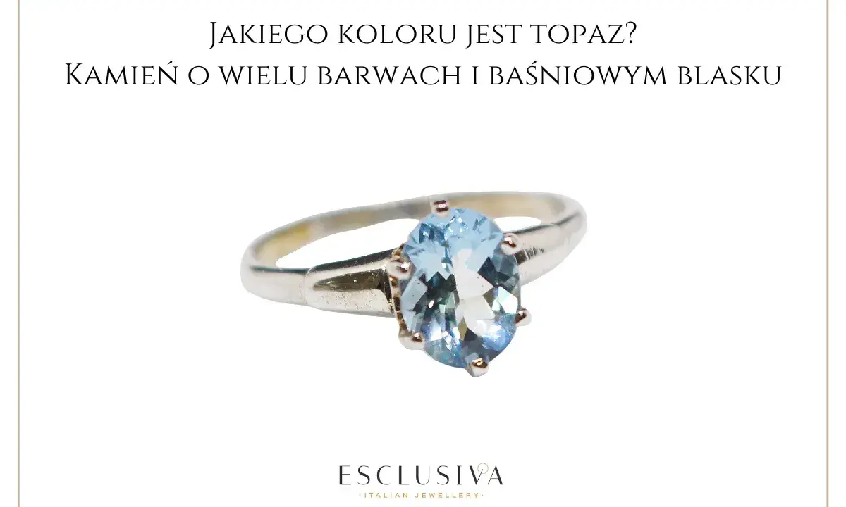 Srebrny pierścionek z owalnym, błękitnym topazem. Ten kamień szlachetny, często kojarzony ze znakiem zodiaku Skorpion, zachwyca baśniowym blaskiem.