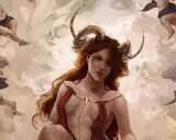 Lilith w Koziorożcu, otoczona przez cherubiny, emanuje mroczną siłą i tajemniczością.