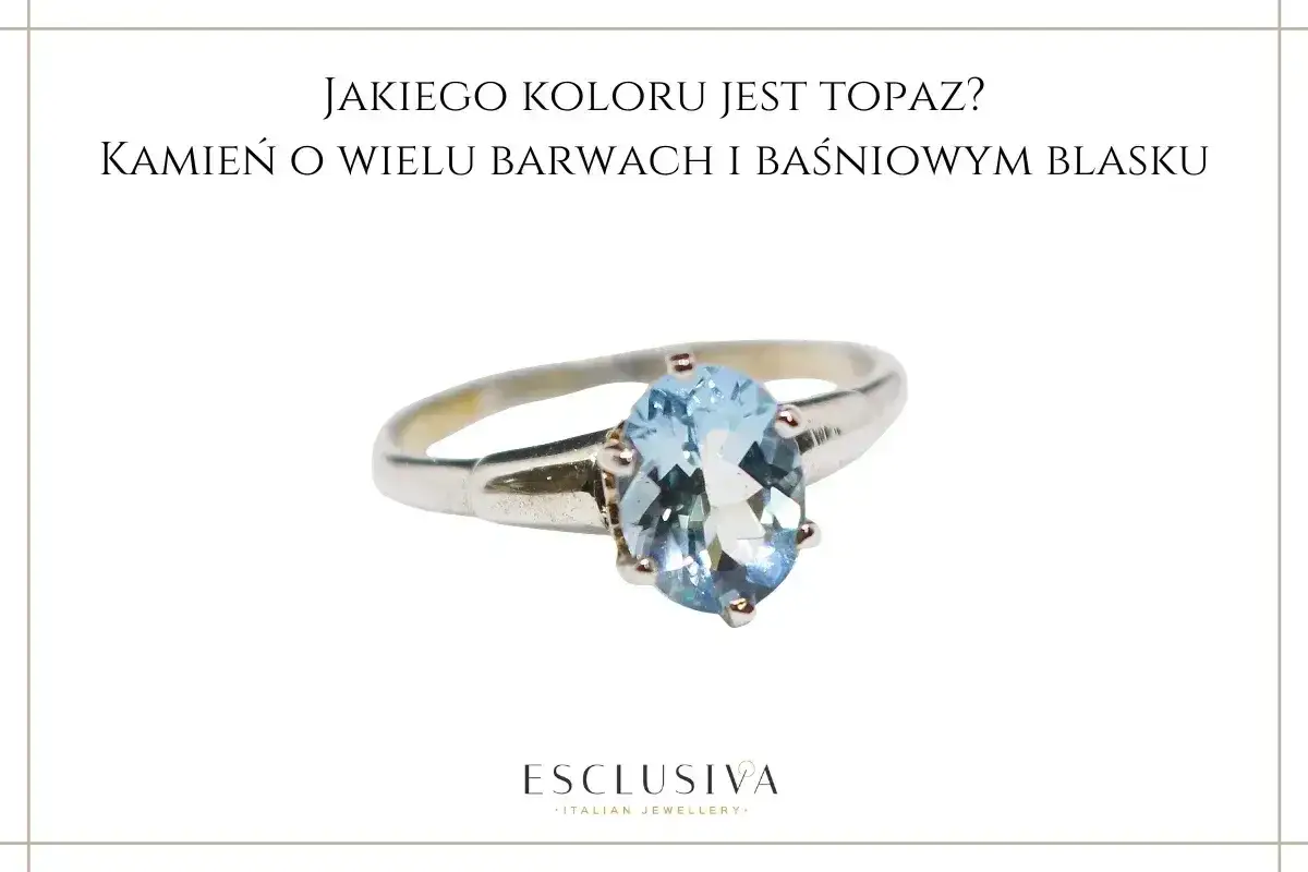 Srebrny pierścionek z owalnym, błękitnym topazem. Ten piękny kamień, często kojarzony ze znakiem zodiaku, zachwyca baśniowym blaskiem.