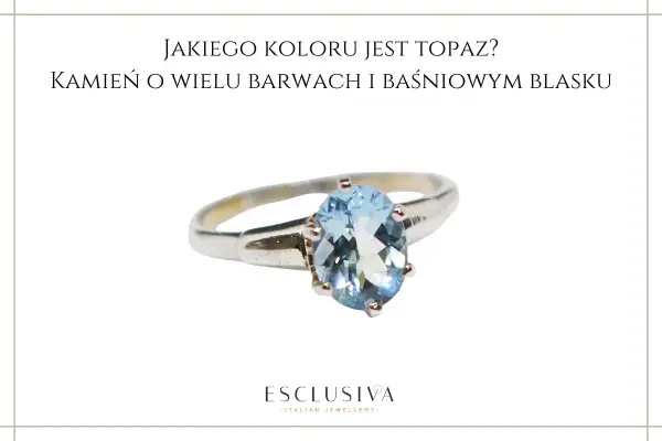 Srebrny pierścionek z owalnym, błękitnym topazem. Ten kamień szlachetny, często kojarzony ze znakiem zodiaku Skorpion, zachwyca baśniowym blaskiem.