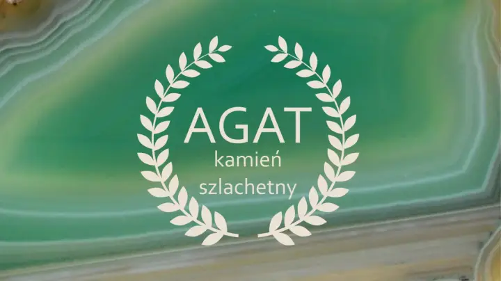 Agat zielony, kamień szlachetny, otoczony wieńcem laurowym. Jego właściwości są cenione od wieków.